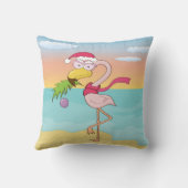 かわいい漫画クリスマスフラミンゴのビーチ クッション (裏面)
