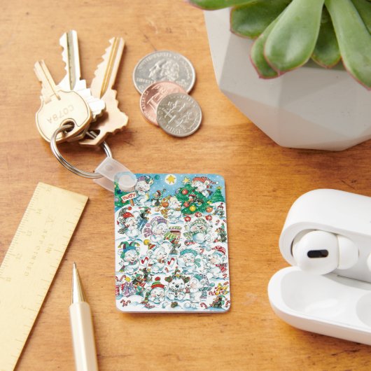 かわいい漫画クリスマスポーラーベアペンギンパーティー キーホルダー (デスク)