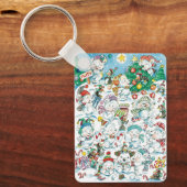 かわいい漫画クリスマスポーラーベアペンギンパーティー キーホルダー (正面)