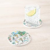 かわいい漫画クリスマスポーラーベアペンギンパーティー コースター (側面)