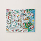 かわいい漫画クリスマスポーラーベアペンギンパーティー ジグソーパズル (横)