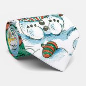 かわいい漫画クリスマスポーラーベアペンギンパーティー ネクタイ (ロール)