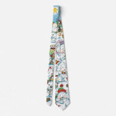 かわいい漫画クリスマスポーラーベアペンギンパーティー ネクタイ (裏面)