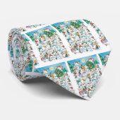 かわいい漫画クリスマスポーラーベアペンギンパーティー ネクタイ (ロール)