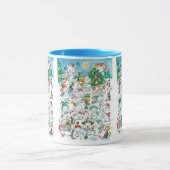 かわいい漫画クリスマスポーラーベアペンギンパーティー マグカップ (中央)