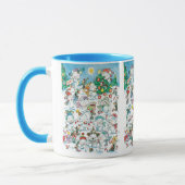 かわいい漫画クリスマスポーラーベアペンギンパーティー マグカップ (左)