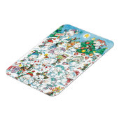 かわいい漫画クリスマスポーラーベアペンギンパーティー マグネット (左側)