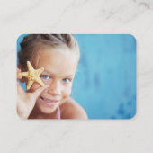 かわいい漫画グリーンホエールキッド写真プロフィール呼び出し 名刺 (裏面)