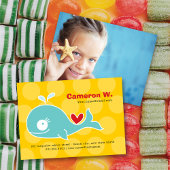 かわいい漫画グリーンホエールキッド写真プロフィール呼び出し 名刺