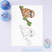 かわいい漫画コアラのカラーリングページ チラシ (シングル)