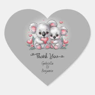 かわいい漫画コアラ愛バレンタインデーありがとう ハートシール