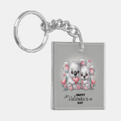 かわいい漫画コアラ愛好家ハートバレンタインデー キーホルダー (正面左)