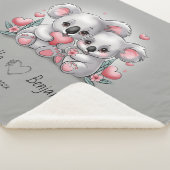 かわいい漫画コアラ愛好家ハートバレンタインデー シェルパブランケット (3/4)