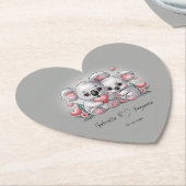 かわいい漫画コアラ愛好家ハートバレンタインデー ペーパーコースター (アングル)
