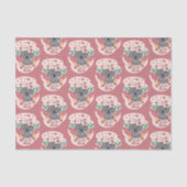 かわいい漫画コアラ母とベビーピンクティッシュペーパー 薄葉紙 (正面)