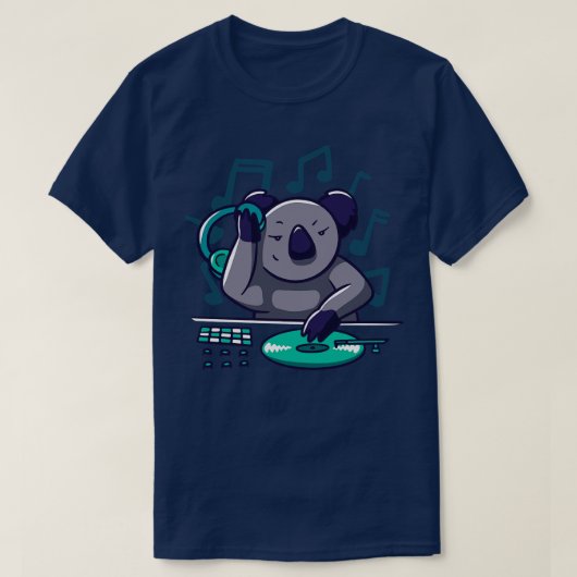 かわいい漫画コアラDJ Tシャツ (デザイン正面)