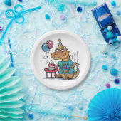 かわいい漫画コモド・ドラゴン誕生日 ペーパープレート (パーティー)