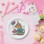 かわいい漫画コモド・ドラゴン誕生日 ペーパープレート (パーティー)