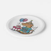 かわいい漫画コモド・ドラゴン誕生日 ペーパープレート (アングル)