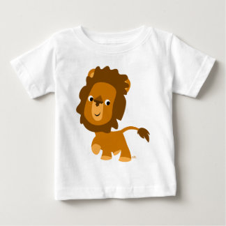 かわいい漫画コンテンツライオンベビーTシャツ ベビーTシャツ