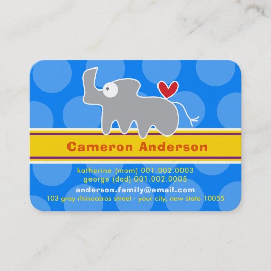 かわいい漫画サイカラフルのKidProfile写真 コーリングカード (正面)