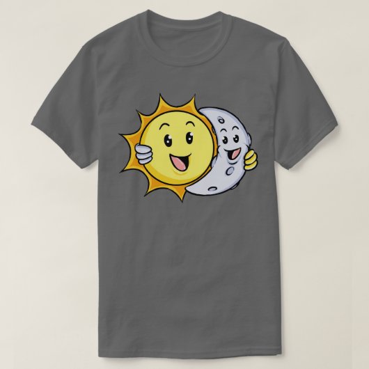 かわいい漫画サンアンドムーン Tシャツ (デザイン正面)