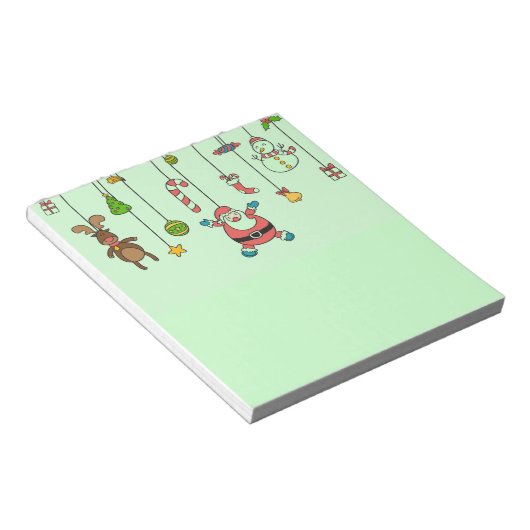 かわいい漫画サンタと友人クリスマス ノートパッド (アングル)