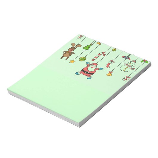 かわいい漫画サンタと友人クリスマス ノートパッド (回転)