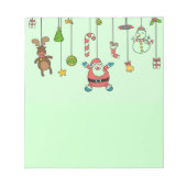 かわいい漫画サンタと友人クリスマス ノートパッド (正面)