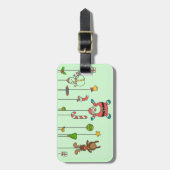 かわいい漫画サンタと友人クリスマス ラゲッジタグ (正面縦)