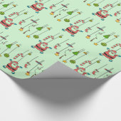 かわいい漫画サンタと友人クリスマス ラッピングペーパー (角)