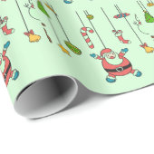 かわいい漫画サンタと友人クリスマス ラッピングペーパー (ロールコーナー)