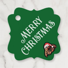 かわいい漫画サンタクリスマスグリーン フェイバータグ