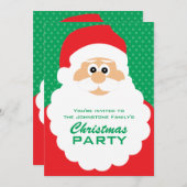 かわいい漫画サンタクリスマスパーティー 招待状 (正面/裏面)