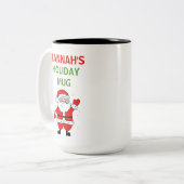 かわいい漫画サンタクリスマスホリデー ツートーンマグカップ (正面左)