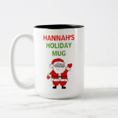 かわいい漫画サンタクリスマスホリデー ツートーンマグカップ (左)