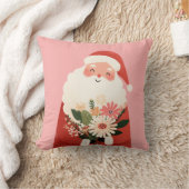 かわいい漫画サンタクロースと花クリスマス子供部屋 クッション (ブランケット)