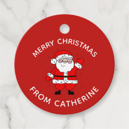 かわいい漫画サンタレッドのクリスマス フェイバータグ