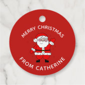 かわいい漫画サンタレッドのクリスマス フェイバータグ (裏面)