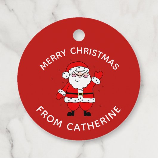 かわいい漫画サンタレッドのクリスマス フェイバータグ (裏面)