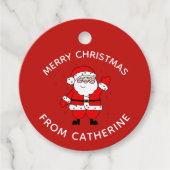 かわいい漫画サンタレッドのクリスマス フェイバータグ (正面)