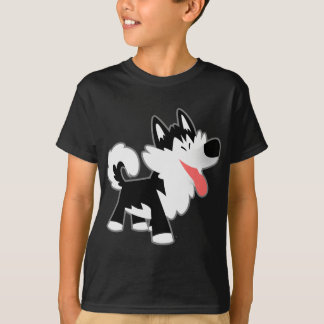 かわいい漫画シベリアのハスキーな子供たちTシャツ Tシャツ