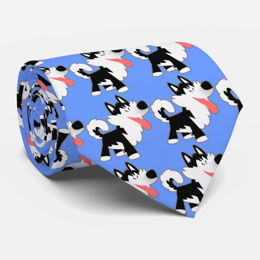 かわいい漫画シベリアのハスキーのネクタイ ネクタイ (ロール)