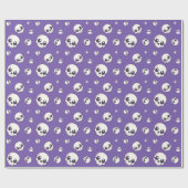 かわいい漫画スカルハロウィーン ラッピングペーパー (フラット)