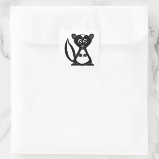 かわいい漫画スカンクスクエア スクエアシール (バッグ)