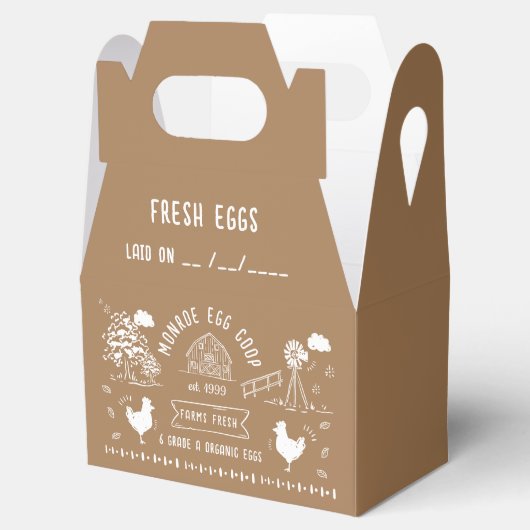 かわいい漫画スタイルドードル素朴エッグカートン フェイバーボックス (オープン)