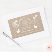 かわいい漫画スタイルドードル素朴エッグカートン 長方形シール (封筒)