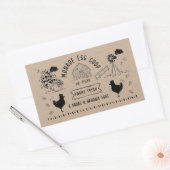 かわいい漫画スタイルドードル素朴エッグカートン 長方形シール (封筒)