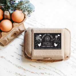 かわいい漫画スタイルドードル素朴エッグカートン 長方形シール