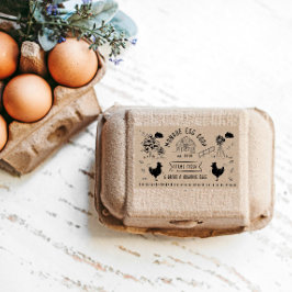 かわいい漫画スタイルドードル素朴エッグカートン 長方形シール